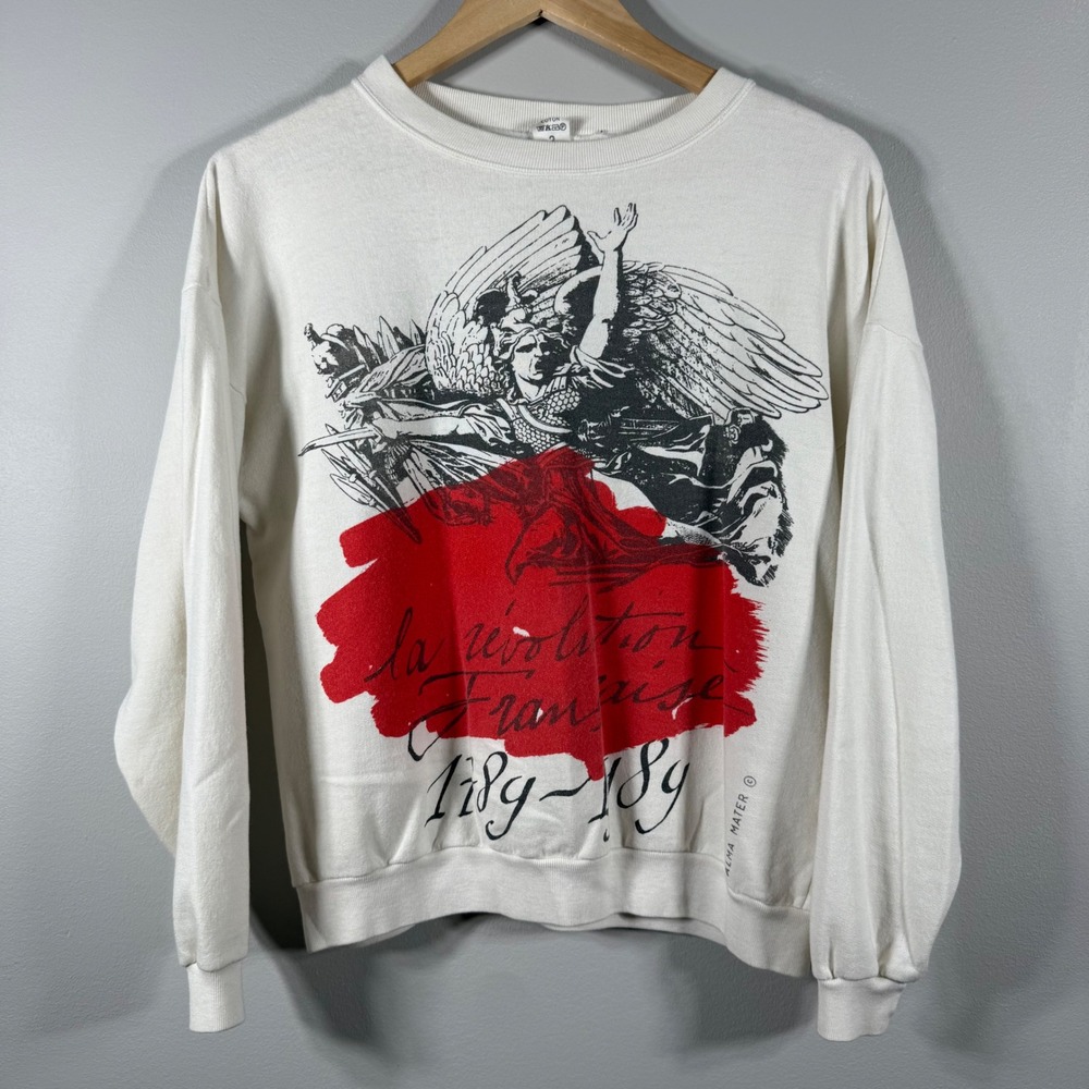 Alma Mater Vintage French Revolution 1789-1989 Sweatshirt White Size 2
